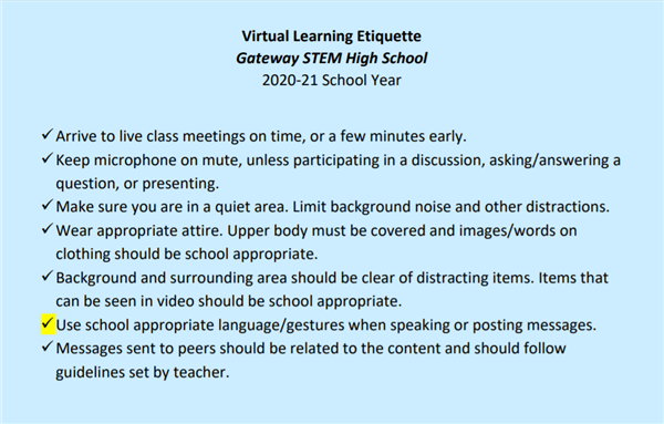 Virtual Learning Expectations Virtual Learning Expectations